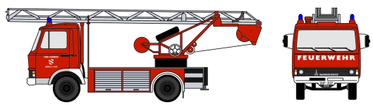 Loewe 4110 - H0 - Iveco Magirus Zeta  90M5 - DL18 Feuerwehr Landau/Isar